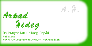arpad hideg business card