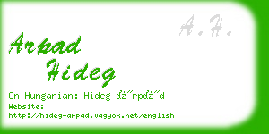 arpad hideg business card